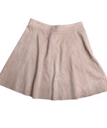 H&amp;M Faux Suede Mini Skater Skirt 8 Mauve Button Zip Stretch Unlined Flat... - $18.50