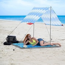 Sunshade With 2 Aluminum Poles, Upf50 Red Suricata Teepee Beach Tent, 2 People - $155.97