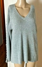 American Eagle Outfitters Women&#39;s Sweater Size M Gray V-Neck Cotton Blend - £16.25 GBP