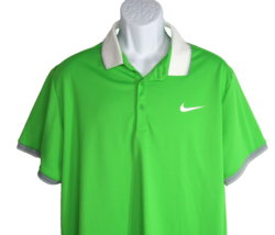 Nike Golf Polo Shirt Men&#39;s XL Bright Green Short Sleeve Dri-Fit Performance - £21.46 GBP