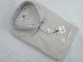 NEW $145 Hickey Freeman Dress Shirt! 16 34 35  Black &amp; White Stripe - $69.99