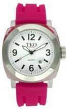 New Tko Orlogi TK558-WF Women&#39;s Junior Milano Clear Pink Fuchsia Rubber Watch - £26.07 GBP