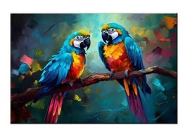 Colorful Parrot Print Canvas Beautifully Parrot Artwork For Your Decor Giclee - £7.51 GBP+