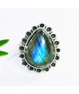 925 Sterling Silver Labradorite Ring Handmade Gemstone Jewelry All Size - $38.96