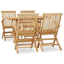  Garden Dining Set Teak Fine sanded teak hardwood Medium Foldable - €463,57 EUR