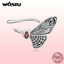 Wostu Authentic 1 Pcs 925 Silver Vintage butterfly Ear Cuff Earrings for Women S - £16.10 GBP