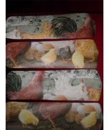CUSTOM ~CEILING FAN WITH LIGHT~ WATERCOLOR SOFT COUNTRY ROOSTER HEN CHICKS - $2,203.13 MXN