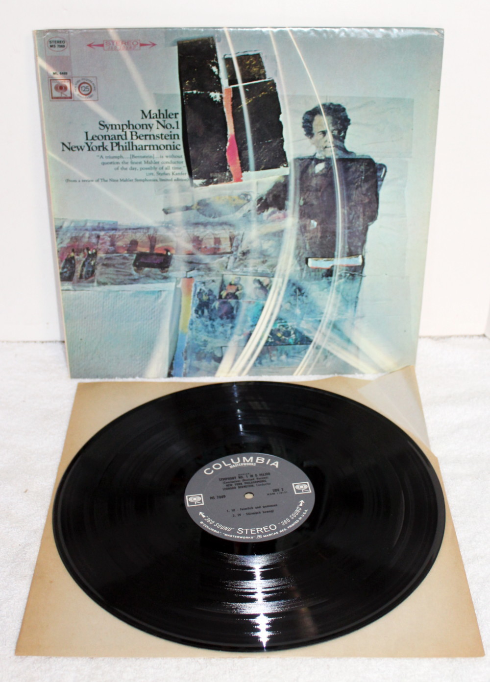 Mahler Symphony No. 1 ~ Bernstein ~ 1967 Columbia 2 Eye MS-7069 Used Pro... - $9.99