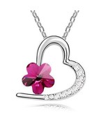 Crystal Star Heart Necklace Color: Red - $112.71 MXN