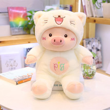 Lovely Pig Plush Toy Creative Cosplay Cat Bear Dog Doll Soft Stuffed Animals Toy - £15.57 GBP