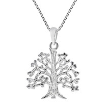 Strong Roots Satin Tree Of Life .925 Silver Necklace - £16.61 GBP