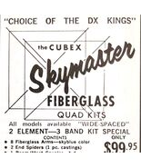 1975 Cubex Skymaster Fiberglass Quad Kit Advertisement Electronics C82QST - €8,59 EUR