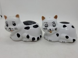  Hand Painted Black and white Cat Salt and Pepper Shaker - £9.49 GBP