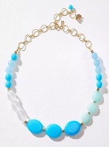 Ann Taylor LOFT Turquoise Splash Mixed Stone Beaded Statement Necklace NEW - £12.39 GBP