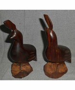 Pair IRONWOOD Carved Wood QUAILS Nice!!! - $31.67