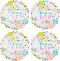 Easter Placemats Set of 4,15 Inch Eggs and Bunny Round Embroidery Placemats - £9.54 GBP