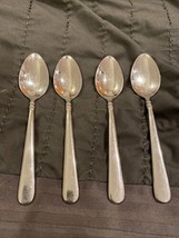 Lenox Pearl Platinum 18/8 Glossy Stainless Steel Teaspoons Set Of 4 Vtg - $55.37