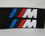 2 pieces (1 PAIR) BMW M Embroidery Seat Belt Cover Pads (Black pads) - £13.36 GBP