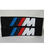 2 pieces (1 PAIR) BMW M Embroidery Seat Belt Cover Pads (Black pads) - £13.36 GBP