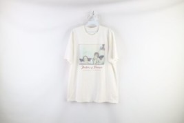 Vintage 90s Mens Large Spell Out Raphael Two Angels Artist Art T-Shirt White - £55.35 GBP
