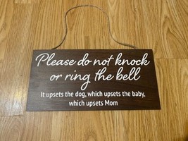 Baby sleeping sign for front door - Please do not knock or ring the bell - £11.60 GBP