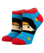 Wonder Woman Fuzzy Chenille Ankle Socks 1-Pair DC Comics Licensed NEW - £6.70 GBP