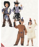 Childs Cowboys Cowgirl Native Indians Play Halloween Costume Sew Pattern... - $9.99