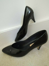 Ladies Shoes Size 8 1/2 M Black Patent Leather 3&quot; Heel Pumps $60 Value F... - £17.71 GBP