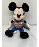 Authentic Disney Parks Mickey Mouse Plush Plaid Vest Tie Striped Stuffed... - £15.59 GBP