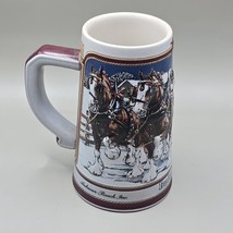 1989  Anheuser Busch  AB  Budweiser Bud Holiday Christmas Beer Stein Cly... - $16.53