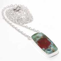 Spiny Oyster Copper Turquoise Gemstone Ethnic Chain Pendant Jewelry 1.40&quot; SA 436 - £5.09 GBP