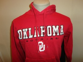 Sewn Red Spellout Oklahoma Sooners NCAA 80-20 Stadium Hooded Sweatshirt Womens S - £29.02 GBP