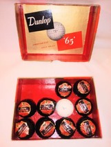 Dunlop 65 Golf Balls Box Vintage 9 Sealed 1 Open Red Black Gold Ireland HTF - £84.91 GBP