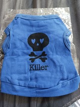 Blue KILLER  Dog T-Shirt  XSmall Dog Shirt Cat Shirt Dog Clothes XS New - £6.25 GBP