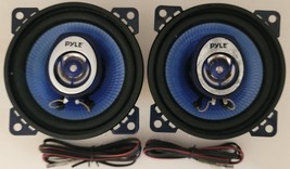 Used Pyle 4&quot; Car Speakers (Pair) Poly Injection Cone 180 Watt Peak 4 Ohm PL42BL - £7.82 GBP