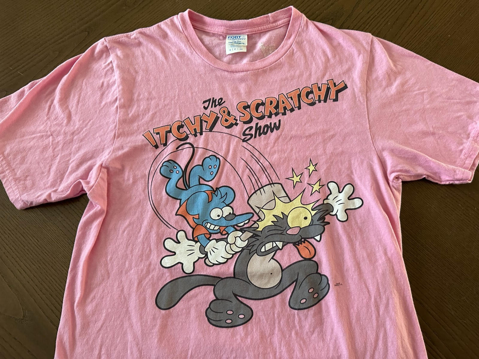 Itchy And Scratchy T Shirt The Simpsons Small Vtg Y2K Pink Fox 2000 Cartoon - $39.62