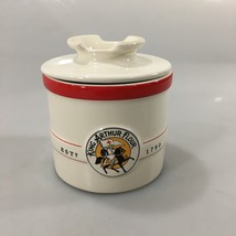 King Arthur Flour Butter Bell Keeper Ceramic Canister Red Stripe Chantal... - $28.91