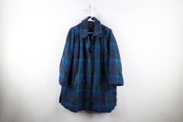 Vintage 90s Streetwear Womens 14 Fuzzy Shag Mohair Wool Button Jacket Pl... - $1,857.39 MXN
