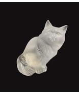 LALIQUE France Heggie Cat Frosted Crystal Sitting Figurine Paperweight K... - $150.00