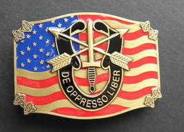 US ARMY SPECIAL FORCES BELT BUCKLE 3.4 INCHES METAL ENAMEL - £12.32 GBP