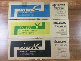 Lot of 3 OEM Kyocera TK-857C TK-857Y TK-857K C,Y,K toners - No Waste Bottles - $202.95