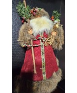 VTG Christmas Old World Woodland Santa Claus 15&quot; Father Christmas Tree T... - $32.90