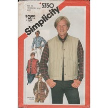 Simplicity 5350 Mens 1980s Western Shirt &amp; Quilted Vest Pattern Size 44 Uncut - £11.61 GBP