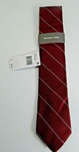 Michael Kors Tie Red White Striped Silk Men&#39;s B4HP - £15.69 GBP