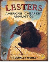 Lesters Americas Cheapest Ammo Humor Firearms Gun Hunt Wall Arft Decor Sign - $21.99