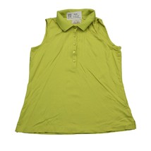 EP Pro Shirt Womens S Yellow Sleeveless Chest Button Side Slit Collared Top - £20.08 GBP