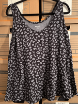 OLD NAVY Leopard Tank Top-Black/Grey Sleeveless Tshirt EUC 2XL Plus Size - $10.59