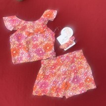 NEW Sweet Butterfly Girls Matching Set 2t Toddler Ruffle Top Skort Scrunchie NWT - $11.88