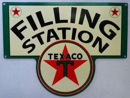 Texaco Gasoline Filling Station Plasma Cut Metal Sign - £78.52 GBP