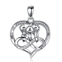 925 Sterling Three Sisters Forever Love Pendant Commemorates Friendship Clean CZ - £28.03 GBP